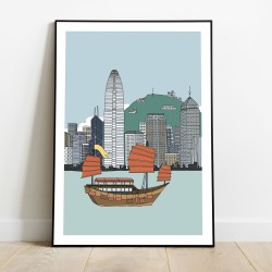 Plakát Hong Kong panorama