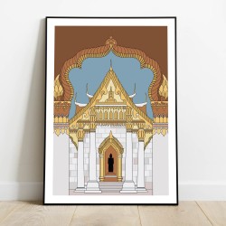 Plakát Thajsko Bangkok Marble chrám