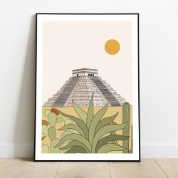 Plakát Mexiko Chichen Itza Kukulkánova pyramida