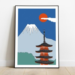 Plakát Japonsko Fuji